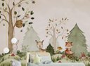 Ver imagem 3 de Papel de parede infantil bosque safári quarto de bebê 1M² VR374