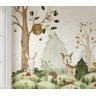 Papel de parede infantil bosque safári quarto de bebê 1M² VR374 - 2