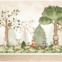Ver imagem 4 de Papel de parede infantil bosque safári quarto de bebê 1M² VR374