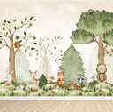 Ver imagem 4 de Papel de parede infantil bosque safári quarto de bebê 1M² VR374