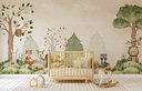 Ver imagem 5 de Papel de parede infantil bosque safári quarto de bebê 1M² VR374