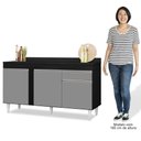 Ver imagem 5 de Balcão Gabinete para Pia com Tampo 150cm 3 Portas 1 Gaveta Dakota Preto/Cinza - Lumil