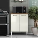 Ver imagem 1 de Balcão Cozinha com Tampo 70cm com 2 Portas Joana Atacama/off White A09 - D’Rossi