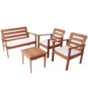 Ver imagem 1 de Conjunto para Jardim com 1 Sofá 2 Poltronas 1 Mesa de Centro Madeira Maciça Cairo Yescasa