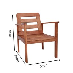 Conjunto para Jardim com 1 Sofá 2 Poltronas 1 Mesa de Centro Madeira Maciça Cairo  - 6