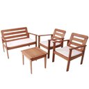 Ver imagem 3 de Conjunto para Jardim com 1 Sofá 2 Poltronas 1 Mesa de Centro Madeira Maciça Cairo Yescasa Marrom