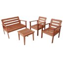 Ver imagem 4 de Conjunto para Jardim com 1 Sofá 2 Poltronas 1 Mesa de Centro Madeira Maciça Cairo