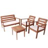 Conjunto para Jardim com 1 Sofá 2 Poltronas 1 Mesa de Centro Madeira Maciça Cairo  - 2