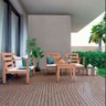 Conjunto para Jardim com 1 Sofá 2 Poltronas 1 Mesa de Centro Madeira Maciça Cairo  - 3