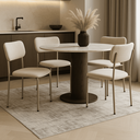 Ver imagem 1 de 4 Cadeira Estofada Lis Sala Jantar Moderna em Aço Resistente