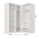 Ver imagem 3 de Guarda-Roupa Planejado de Canto 2 Peças 4 Portas com 2 Portas de Correr Jade CabeCasa MadeiraOriginals Branco/Fosco