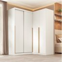 Ver imagem 1 de Guarda-Roupa Planejado de Canto 2 Peças 4 Portas com 2 Portas de Correr Jade CabeCasa MadeiraOriginals Branco/Fosco