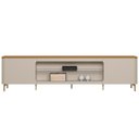 Ver imagem 3 de Rack para Sala de Estar Tv 85 Pol Pés Metálicos Elysia L05 Tauari Off White Fosco - Lyam Decor