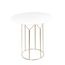 Ver imagem 1 de Mesa de Apoio Base de Ferro Dourado com Tampo Laca Na Cor Branco