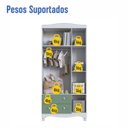 Ver imagem 6 de Guarda Roupas Infantil 3 Portas e 2 Gavetas 91x40x198 Cm Branco e Verde Completa Móveis