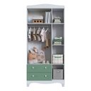 Ver imagem 3 de Guarda Roupas Infantil 3 Portas e 2 Gavetas 91x40x198 Cm Branco e Verde Completa Móveis