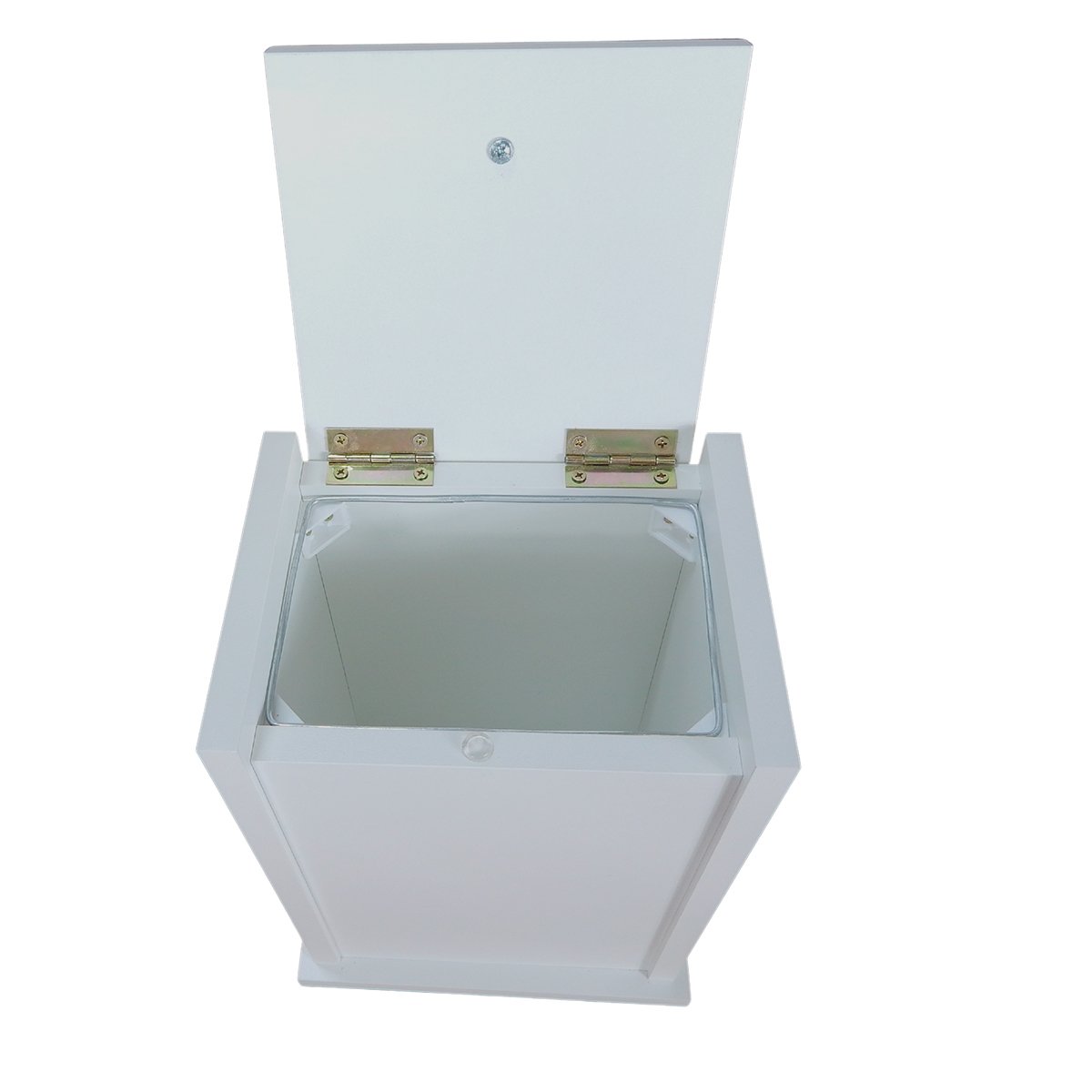 Lixeira Cesto de Lixo 8l Mdf Premium Banheiro Lavabo Escritório Cor: Branco - 3