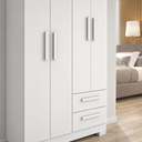 Ver imagem 4 de Guarda-Roupa Solteiro 4 Portas 2 Gavetas NT6010 Branco Notavel Moveis