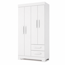 Ver imagem 2 de Guarda-Roupa Solteiro 4 Portas 2 Gavetas NT6010 Branco Notavel Moveis
