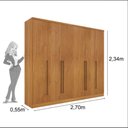 Ver imagem 3 de Guarda-Roupa Casal 6 Portas 8 Gavetas 270cm Sevilla