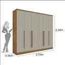 Ver imagem 3 de Guarda-Roupa Casal 6 Portas 8 Gavetas 270cm Sevilla