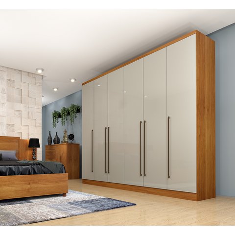 Guarda-Roupa Casal 6 Portas 8 Gavetas 270cm Sevilla