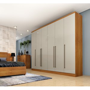 Guarda-Roupa Casal 6 Portas 8 Gavetas 270cm Sevilla