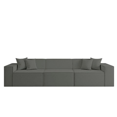 Sofá 3 Lugares 2,75m Bouclê com Chaise Compactair - Balaqui Cor:grafite