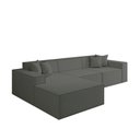 Ver imagem 2 de Sofá 3 Lugares 2,75m Bouclê com Chaise Compactair - Balaqui Cor:grafite