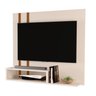 Painel Tv 32 Pol Sala Quarto Suspenso Nicho Prateleira 90x90:offwhite/cedro - 2