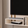 Painel Tv 32 Pol Sala Quarto Suspenso Nicho Prateleira 90x90:offwhite/cedro - 3