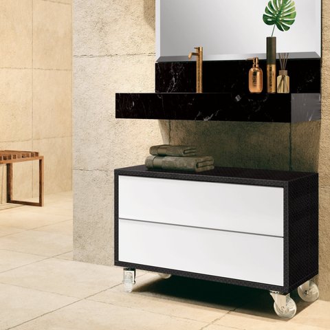 Gaveteiro para Banheiro com Rodízios PRÓ 80cm 