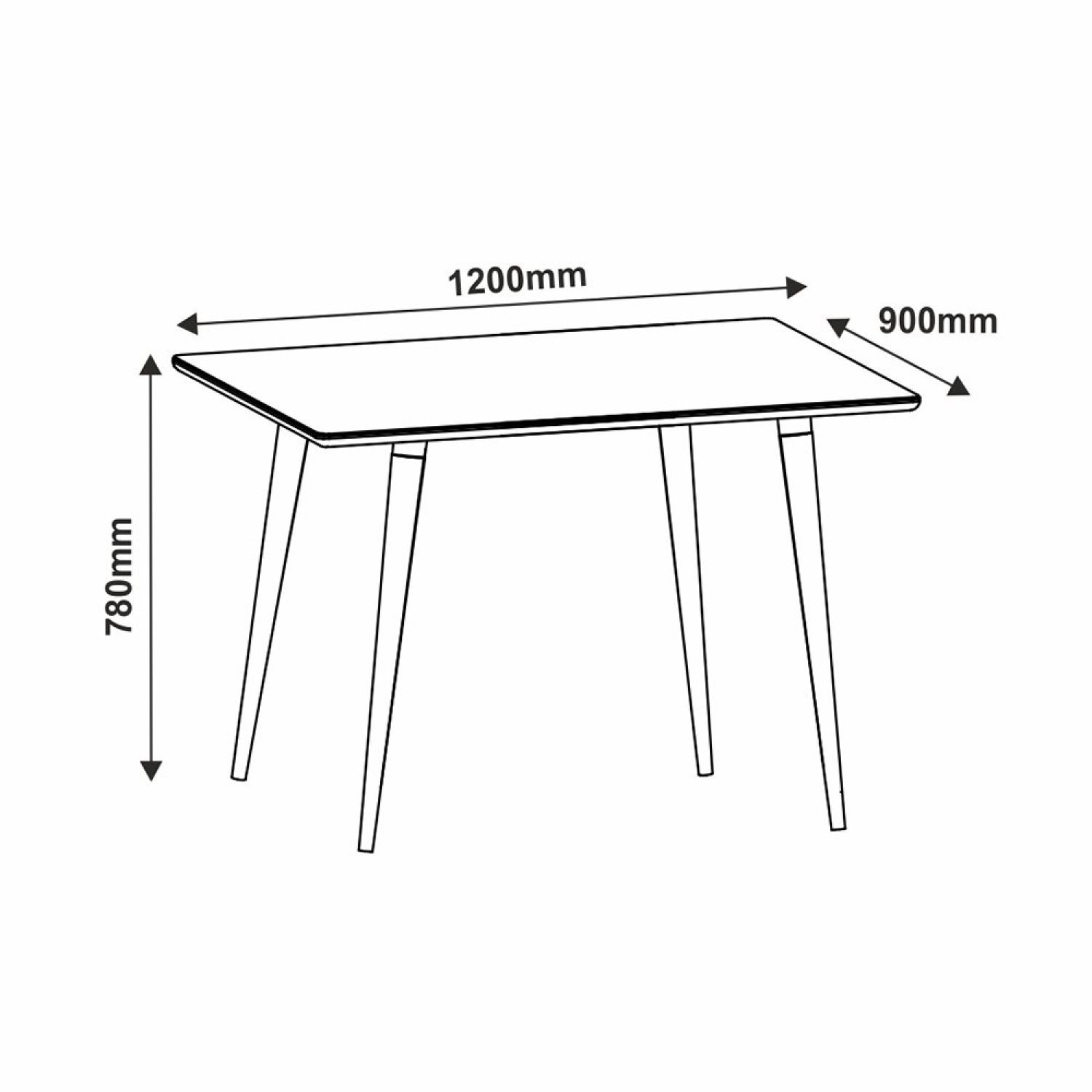 Mesa Para Sala de Jantar 120cm 4 Lugares Tampo em Vidro Veneza Casa D - 3