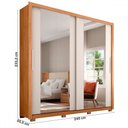 Ver imagem 4 de Guarda-roupa Casal Praticus Double Lux 2 Portas 4 Gavetas com Espelho Freijó/off White - Caemmun