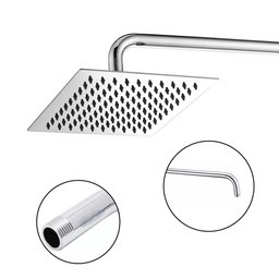 Ducha Inox Chuveiro Cromado 20x20 Slim Banheiro Suporte Redondo Banho Piscina Area Externa - 1 Ducha Inox Chuveiro Cromado 20x20 Slim Banheiro Suporte Redondo Banho Piscina Area Externa - 1