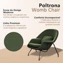 Ver imagem 3 de Poltrona Womb Chair sem Puff Linho Base Preta Linha Premium Sala Quarto Leitura e Descanso - Verde
