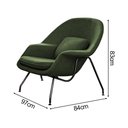 Ver imagem 4 de Poltrona Womb Chair sem Puff Linho Base Preta Linha Premium Sala Quarto Leitura e Descanso - Verde