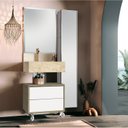 Ver imagem 4 de Bancada em Porcelanato para Banheiro 60cm Max com Cuba Esculpida Bege/Travertino Yescasa