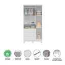 Ver mais imagens de Quarto de Bebê com Berço e Guarda Roupa 3 Portas 100% MDF Mimo Branco/Brilho