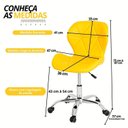 Ver imagem 3 de Cadeira de Escritório com Base Giratória Estofada Slim Vegas Amarelo