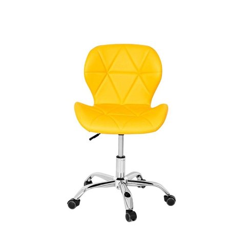 Cadeira de Escritório com Base Giratória Estofada Slim Vegas Amarelo