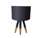 Ver imagem 2 de Abajur Ranna Preta Luxo Sala Bancada Mesa Cômoda Madeira