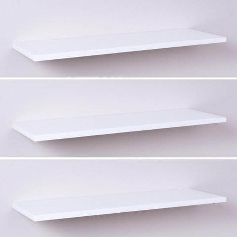 Kit com 3 Prateleiras 40 X 10cm Suporte Invisivel - Cor Branco