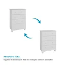 Ver mais imagens de Quarto de Bebê Berço e Cômoda 4 Gavetas 100% MDF Mimo Espresso Móveis Branco Brilho