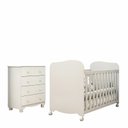 Ver imagem 2 de Quarto de Bebê Berço e Cômoda 4 Gavetas 100% MDF Mimo Espresso Móveis Branco Brilho