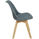 Ver imagem 4 de Kit 4 Cadeiras Charles Eames Leda Veludo Luisa Saarinen Estofada Base Madeira - Cinza