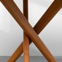 Ver imagem 5 de Conjunto Mesa de Jantar Thai Redonda Carvalho Americano - 1,20m + 4 Cadeiras Lalá Encosto Palha Crem