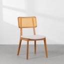 Ver imagem 6 de Conjunto Mesa de Jantar Thai Redonda Carvalho Americano - 1,20m + 4 Cadeiras Lalá Encosto Palha Crem