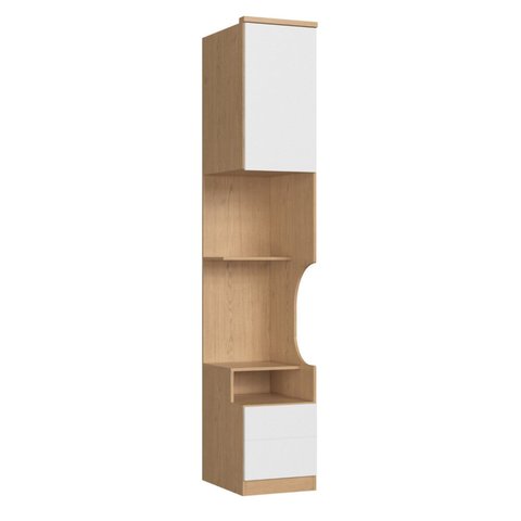Mesa de Cabeceira Modulada Reto 1 Porta 2 Gavetas Elegance Branco