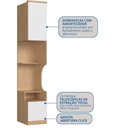 Ver imagem 5 de Mesa de Cabeceira Modulada Reto 1 Porta 2 Gavetas Elegance Branco